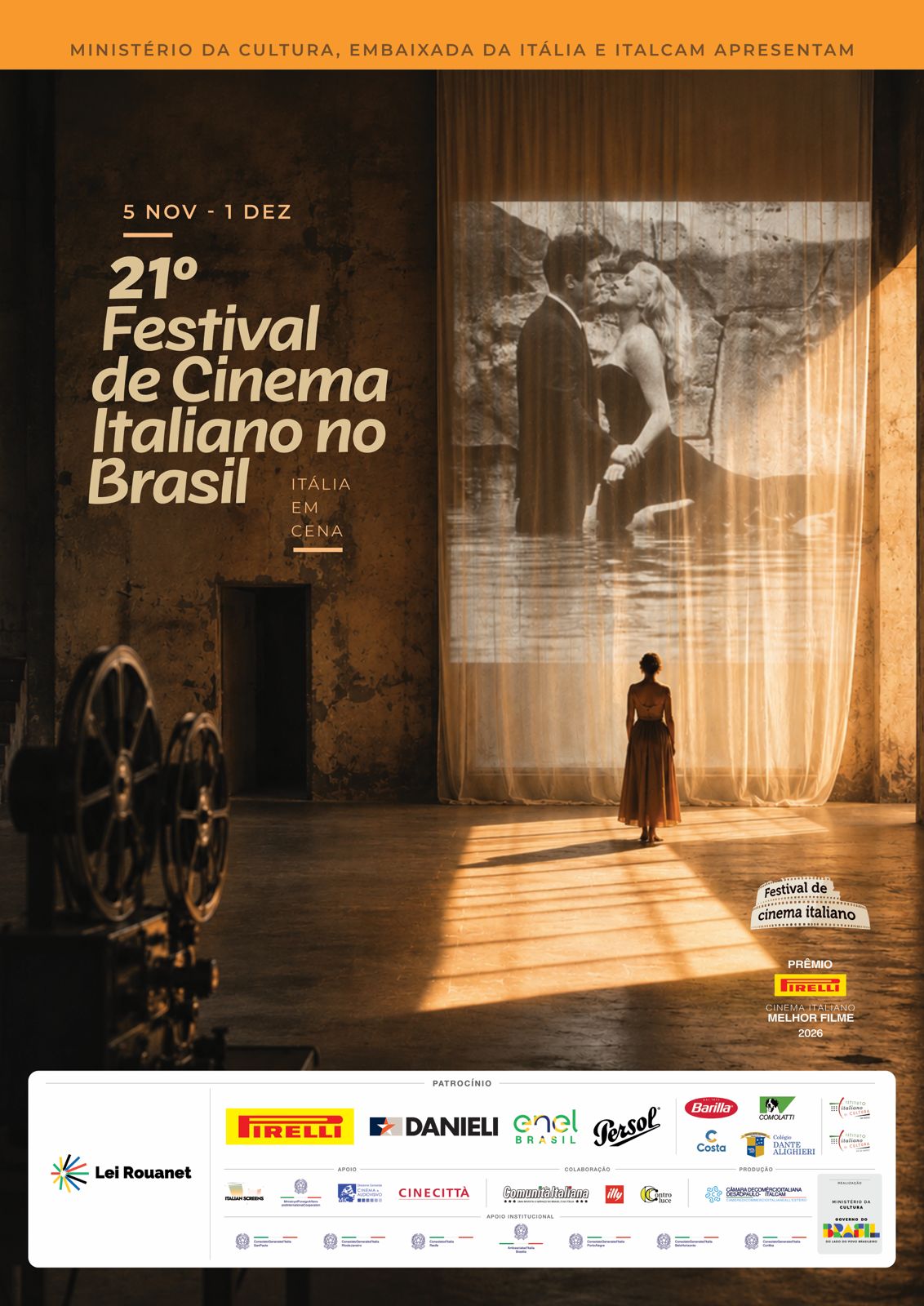 Cartaz do 21º Festival de Cinema Italiano no Brasil